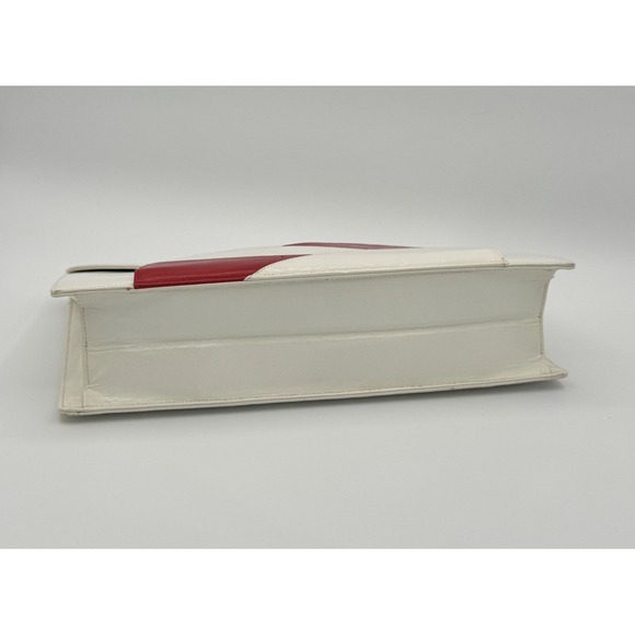 Bally White Leather Clutch Made in Italy Vintage Designer Classic Chic Read